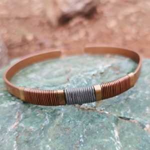 Copper Brass and Steel Bangle Strand