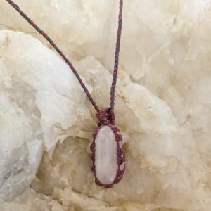 Macrame Necklace Rose Quartz