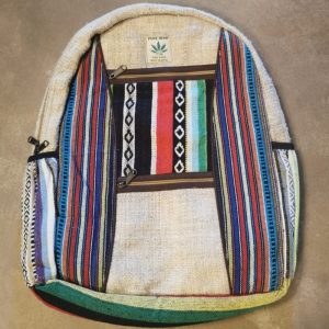 Hemp and Cotton Rucksack – Black Red and Green