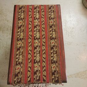 Indonesian Table Runner Ikat Handloom Colours Red Stripe and Maroon