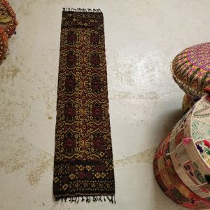 Indonesian Table Runner ikat Handloom Colours Black Red Yellow